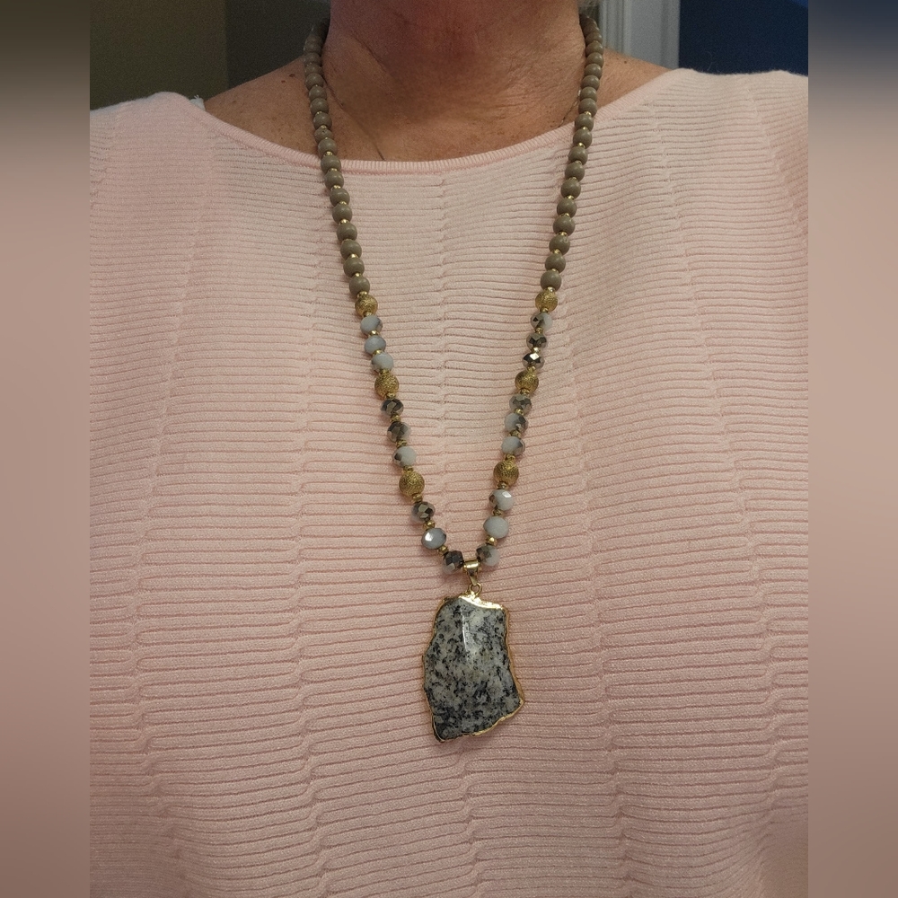 Beautiful grey and gold necklace